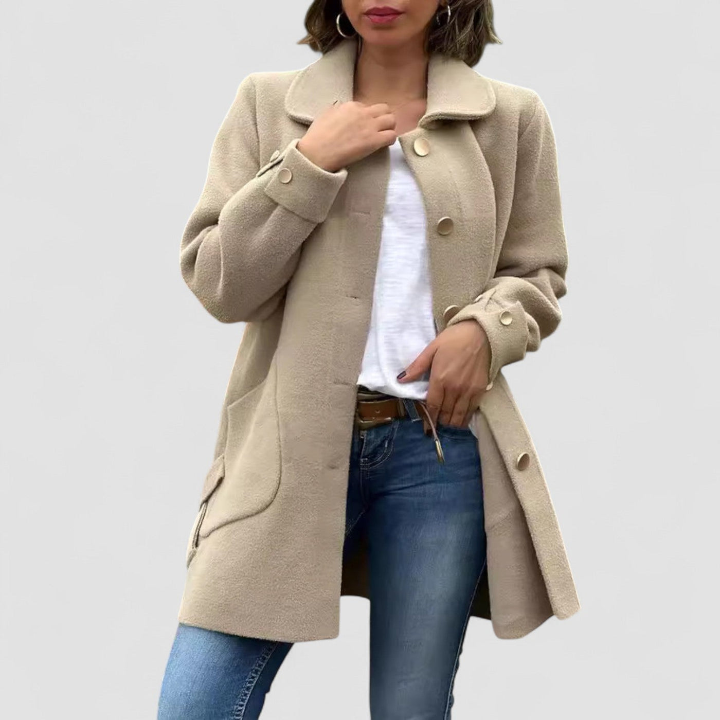 Corina™ | Classic Button-Down Oversized Coat